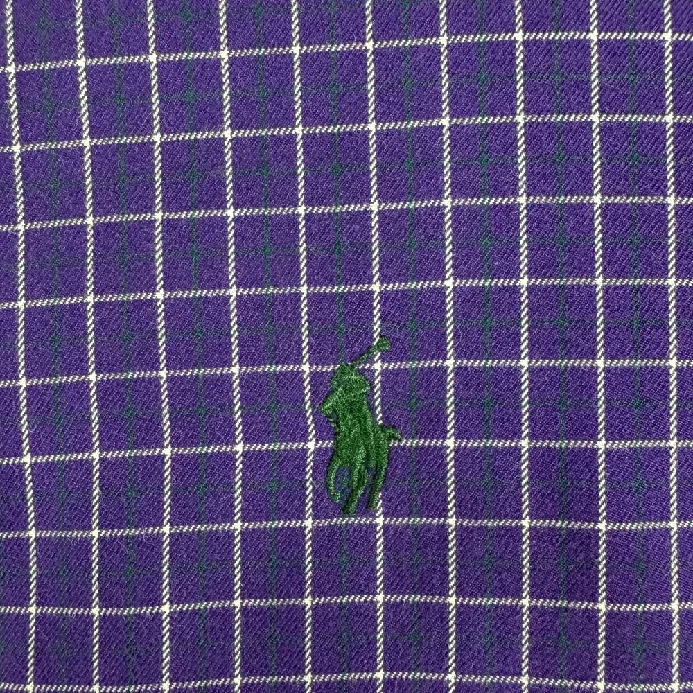 Polo Golf Ralph Lauren Shirt Mens XL Purple Check Estate Sport‎ Long Sleeve Work